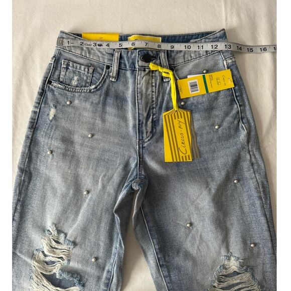CIRCUS NY Embellished Relaxed Straight Leg Jeans in Lucky Charm Size 24 - Picture 11 of 11